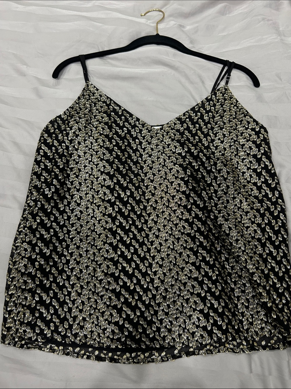 Equipment Layla Black Gold Camisole Tank M